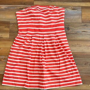 GAP Red and White Striped Strapless Dress w/Pockets
